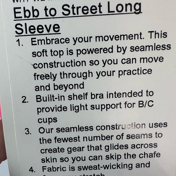 Lululemon Ebb to Street Long Sleeve Ribbed Cropped Top Pale Raspberry - Picture 7 of 7